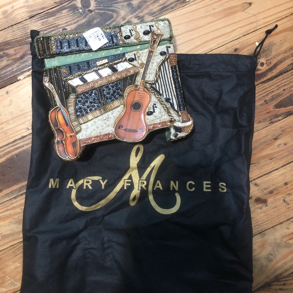 Mary Frances Guitar musical instrument beaded crossbody purse